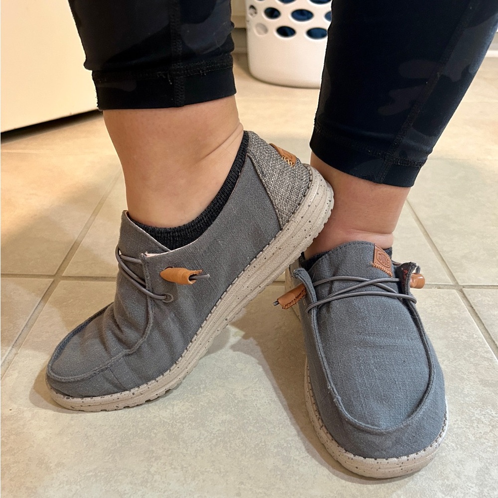 Hey Dude Gray Canvas Loafers